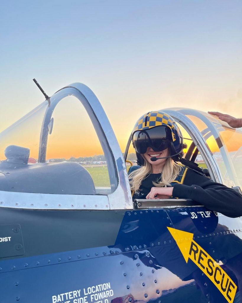 Woman pilot in fighter jet
